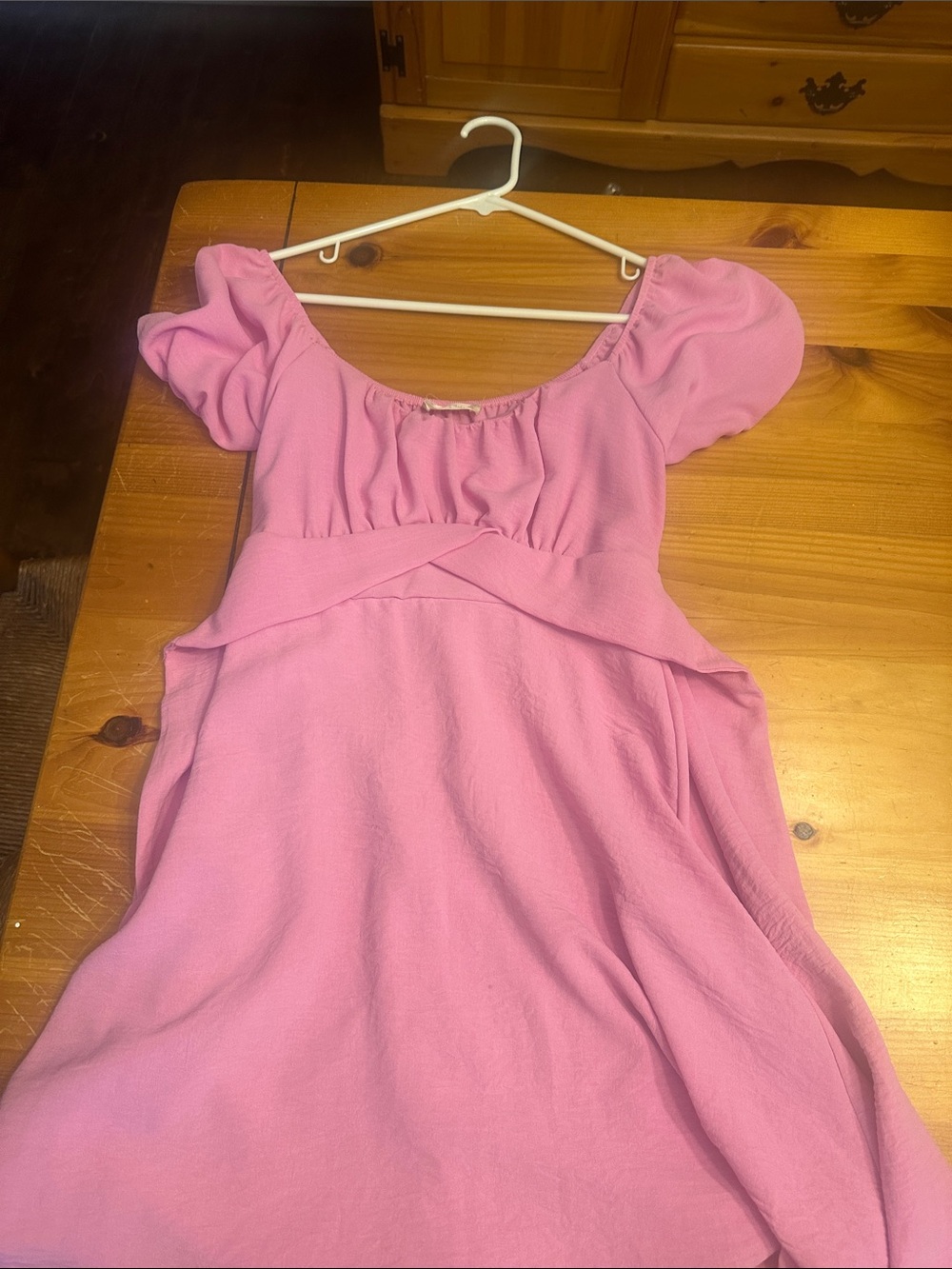 Altar'd State Bubblegum Pink Puff Sleeve Sundress
